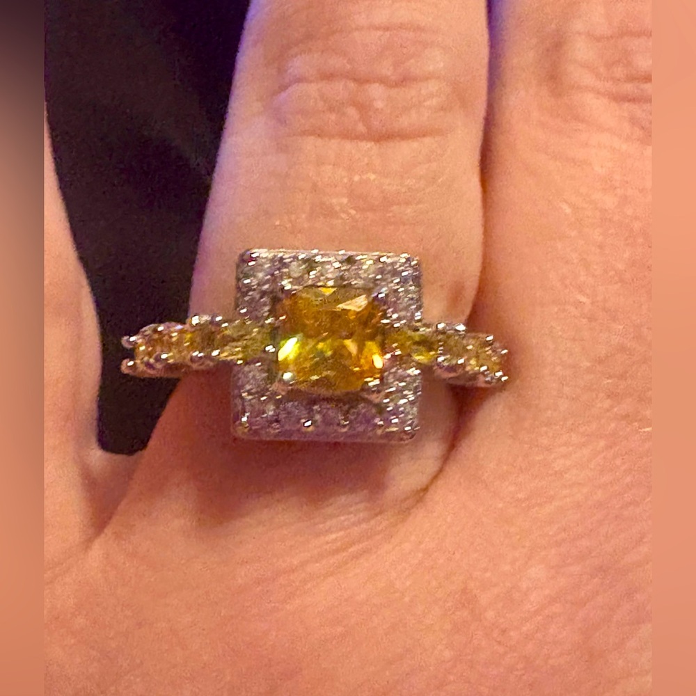 Disney’s Belle Inspired Elegant Yellow and Silver Ring